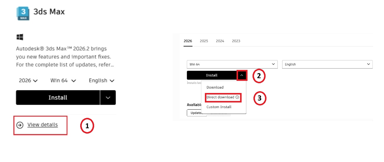 Autodesk 下载与安装 - 通过 Autodesk 帐户的直接下载方法