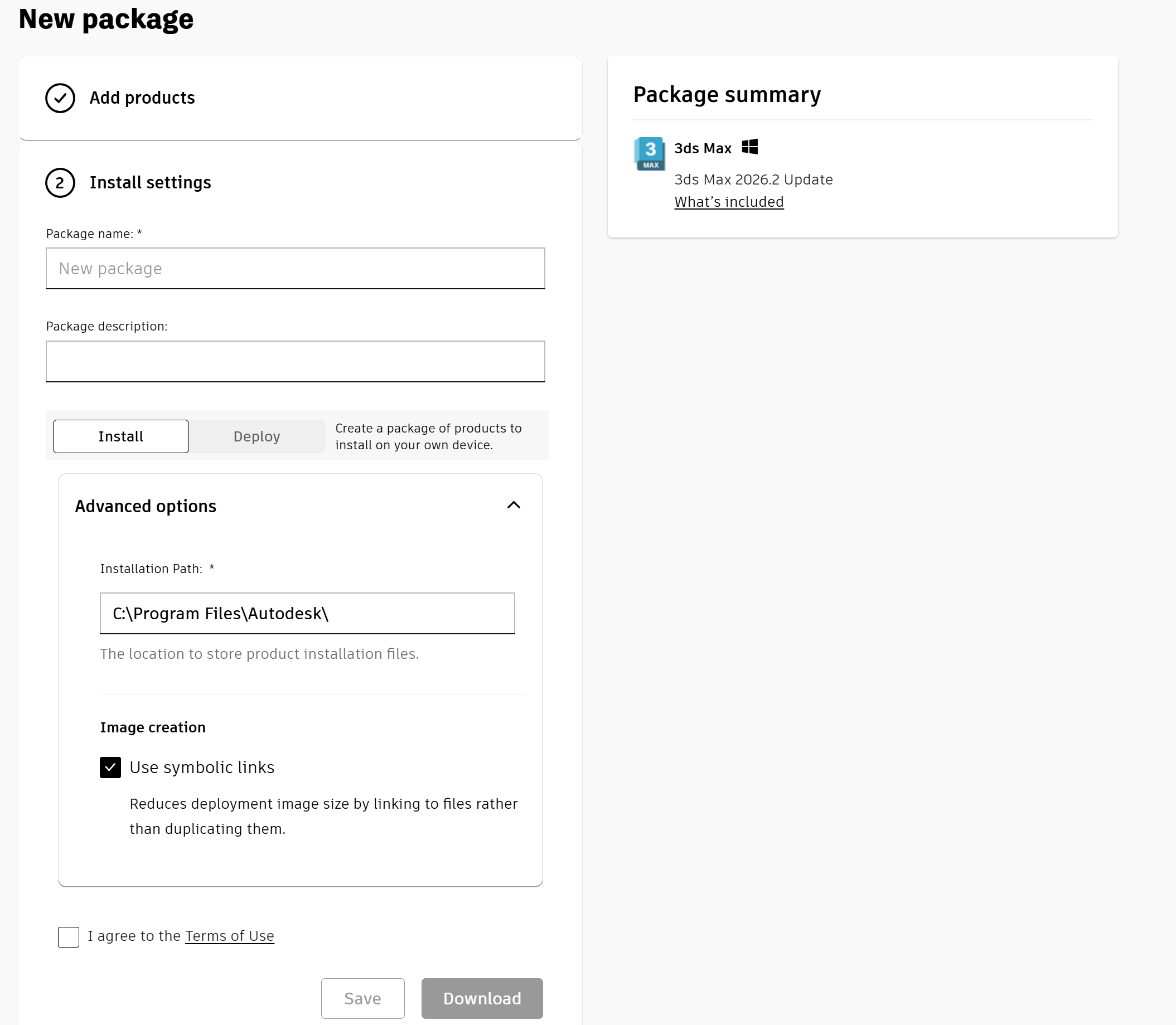 Autodesk 下载与安装 - 通过 Autodesk 帐户的自定义安装方法 - 安装设置